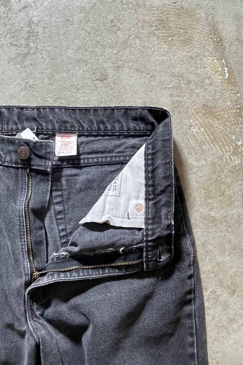 MADE IN USA 96'S 550 DENIM PANTS / SULFUR BLACK [SIZE: W34 x L32 USED]