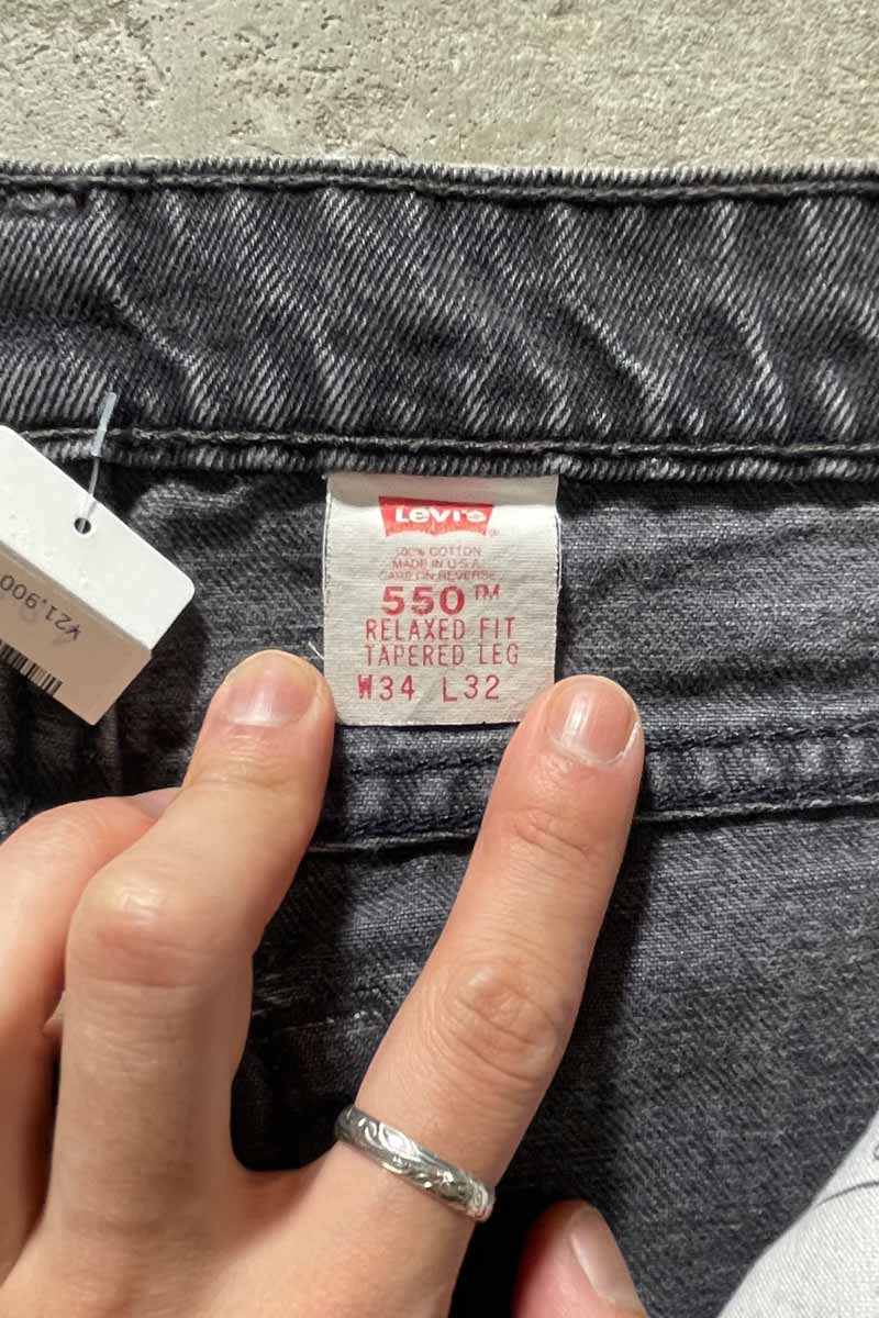MADE IN USA 96'S 550 DENIM PANTS / SULFUR BLACK [SIZE: W34 x L32 USED]