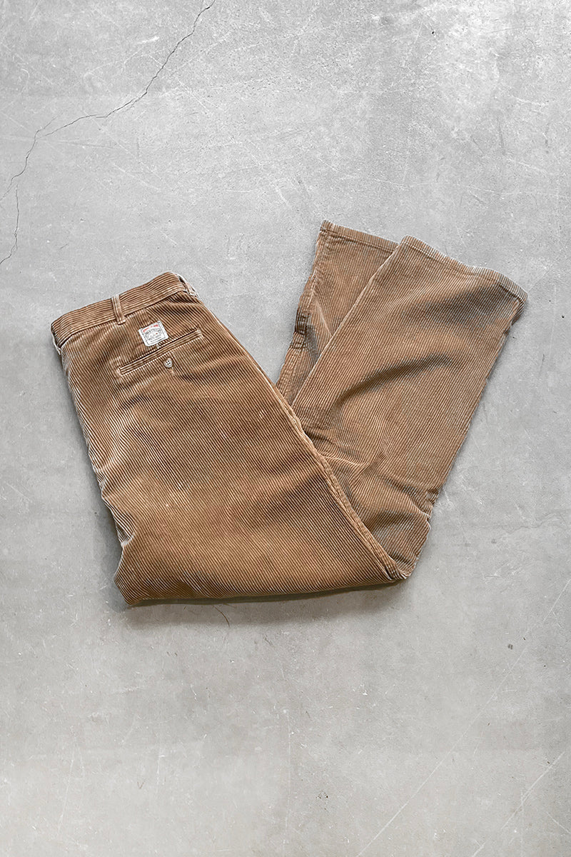 MADE IN USA 90'S POLO CORDS 2 TUCK CORDUROY PANTS / BEIGE [SIZE: W34L30 USED]