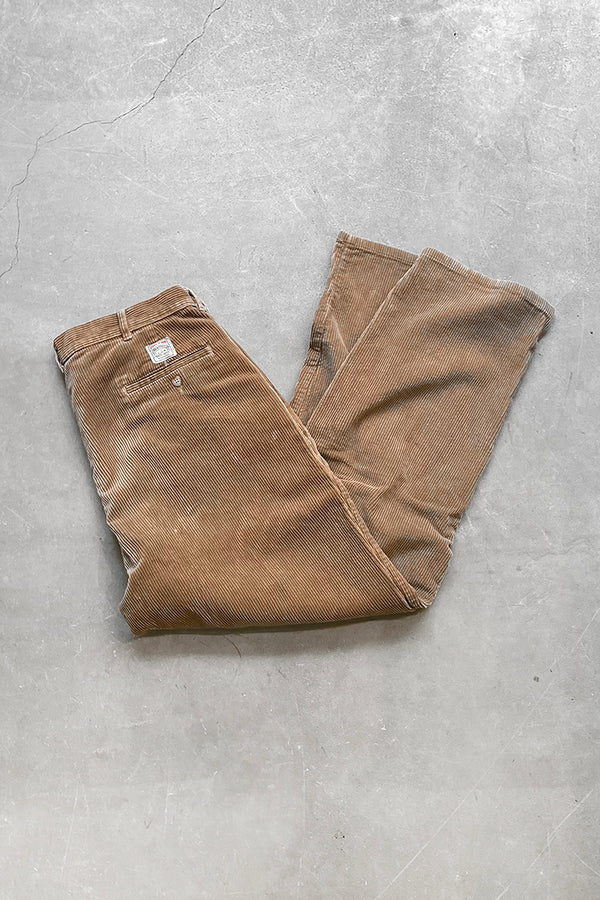 MADE IN USA 90'S POLO CORDS 2 TUCK CORDUROY PANTS / BEIGE [SIZE: W34L30 USED]
