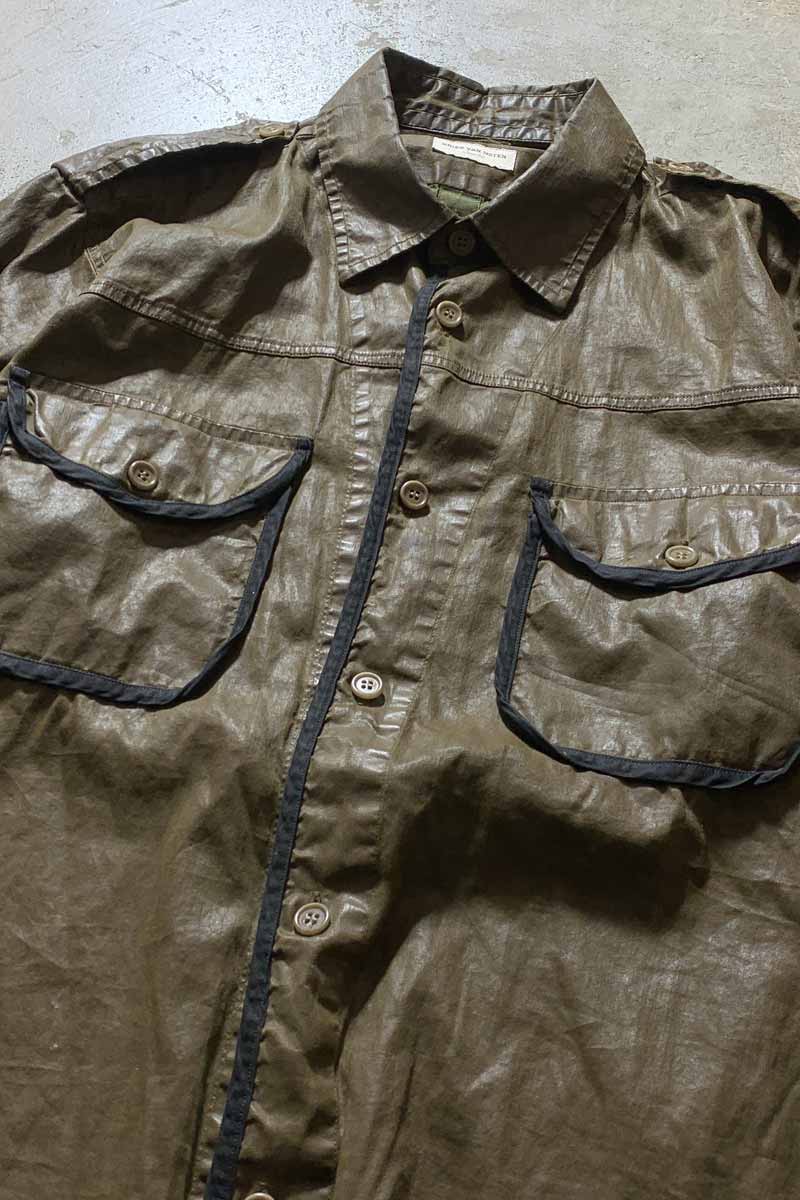 MADE IN ROMANIA 16AW L/S COTTON MILITARY DESIGN SHIRT / KHAKI [SIZE: M USED]