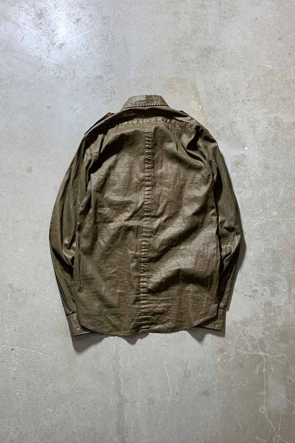 MADE IN ROMANIA 16AW L/S COTTON MILITARY DESIGN SHIRT / KHAKI [SIZE: M USED]