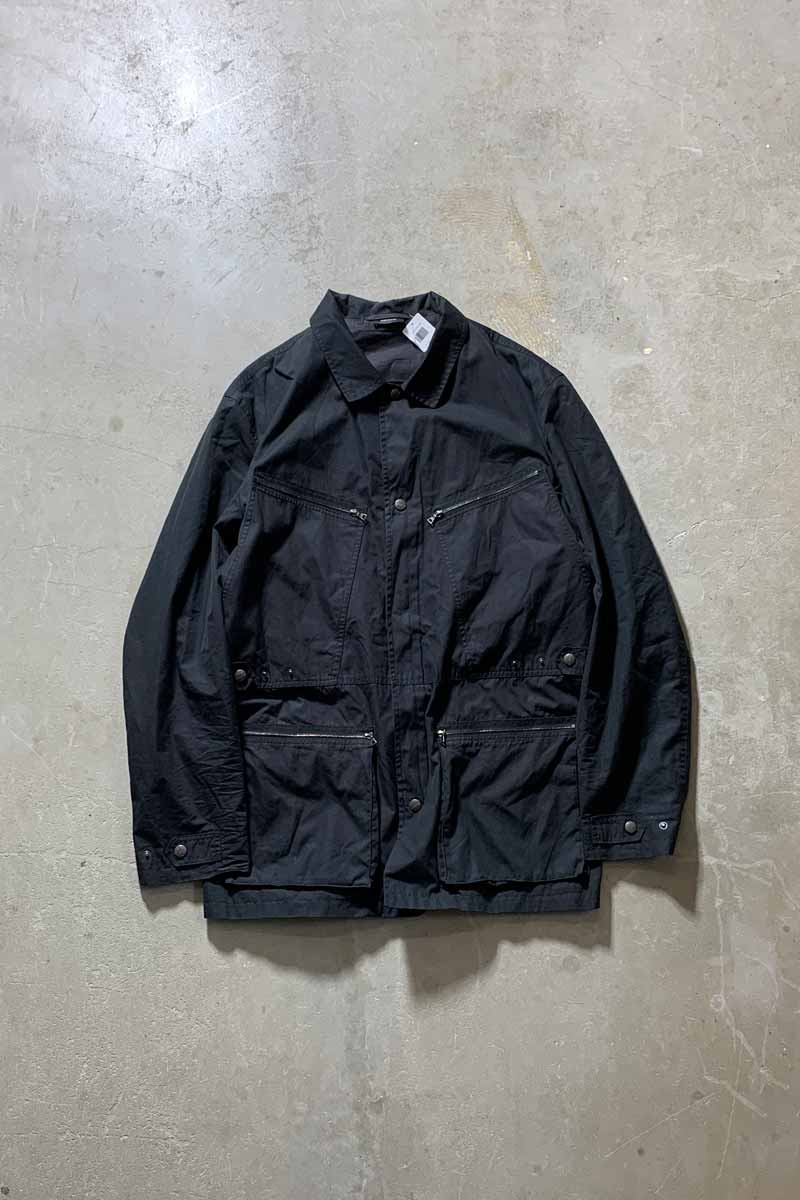 MADE IN ITALY SNAP BUTTON COTTON JACKET / BLACK [SIZE: L USED]