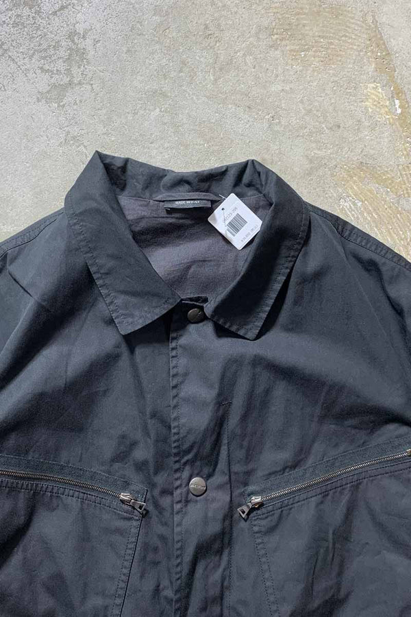 MADE IN ITALY SNAP BUTTON COTTON JACKET / BLACK [SIZE: L USED]
