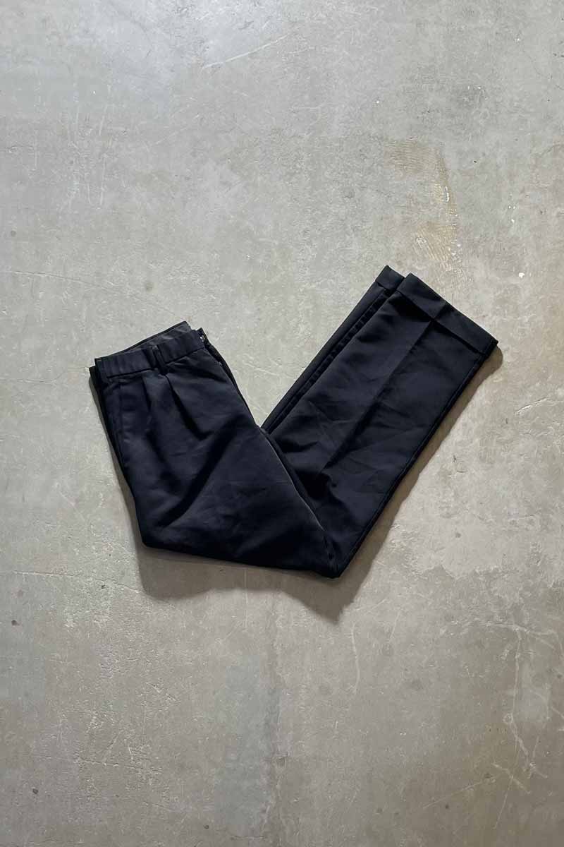 TUCK SLACKS PANTS / NAVY [SIZE: W33 x L34 USED]