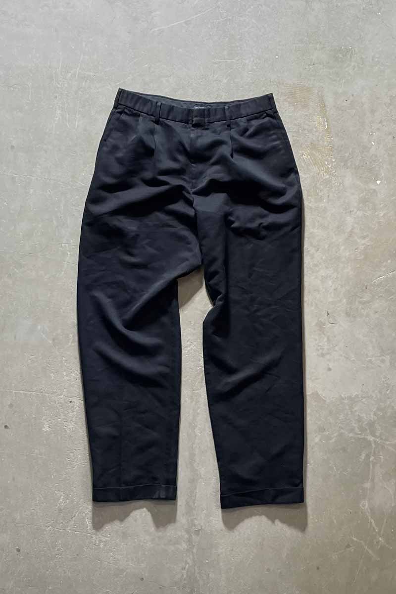 TUCK SLACKS PANTS / NAVY [SIZE: W33 x L34 USED]