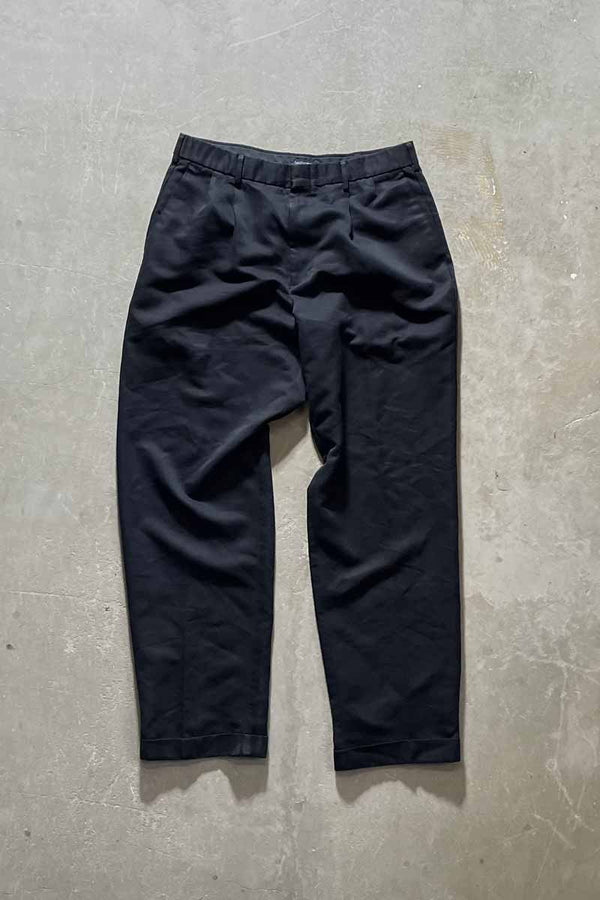 TUCK SLACKS PANTS / NAVY [SIZE: W33 x L34 USED]