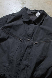 MADE IN ITALY SNAP BUTTON COTTON JACKET / BLACK [SIZE: L USED]