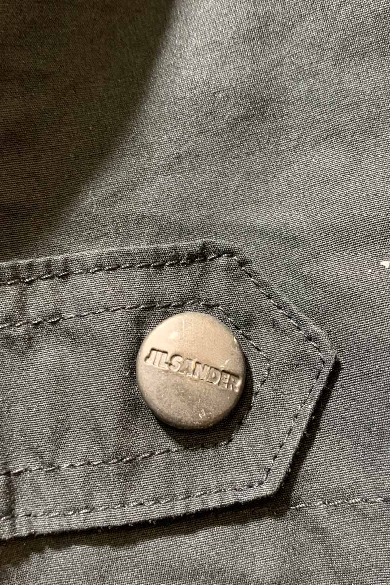MADE IN ITALY SNAP BUTTON COTTON JACKET / BLACK [SIZE: L USED]