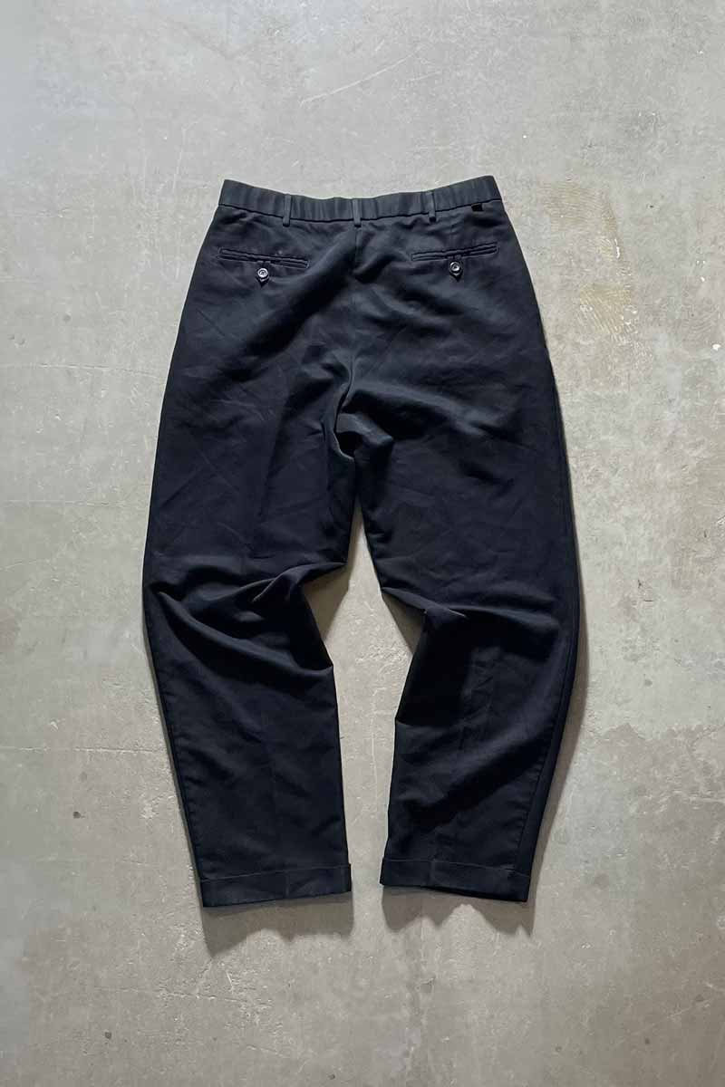 TUCK SLACKS PANTS / NAVY [SIZE: W33 x L34 USED]