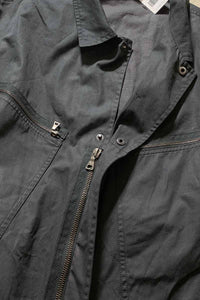 MADE IN ITALY SNAP BUTTON COTTON JACKET / BLACK [SIZE: L USED]