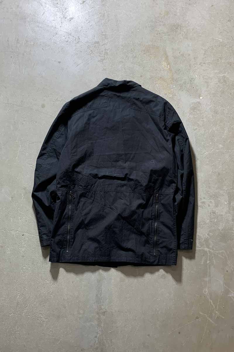 MADE IN ITALY SNAP BUTTON COTTON JACKET / BLACK [SIZE: L USED]