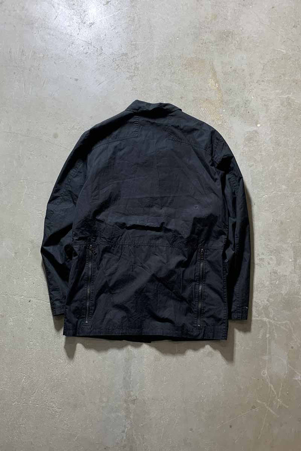 MADE IN ITALY SNAP BUTTON COTTON JACKET / BLACK [SIZE: L USED]