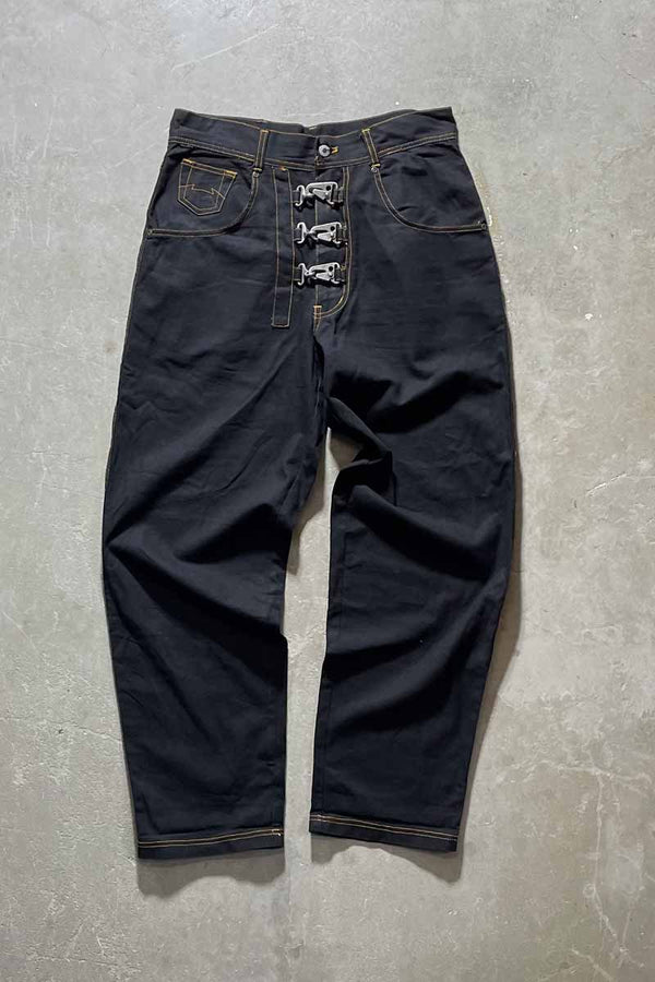 Y2K EARLY 00'S HOOK CANVAS PANTS / BLACK [SIZE: 34 USED]