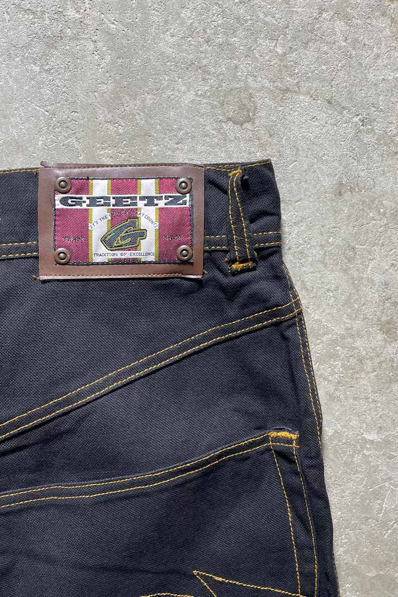 Y2K EARLY 00'S HOOK CANVAS PANTS / BLACK [SIZE: 34 USED]