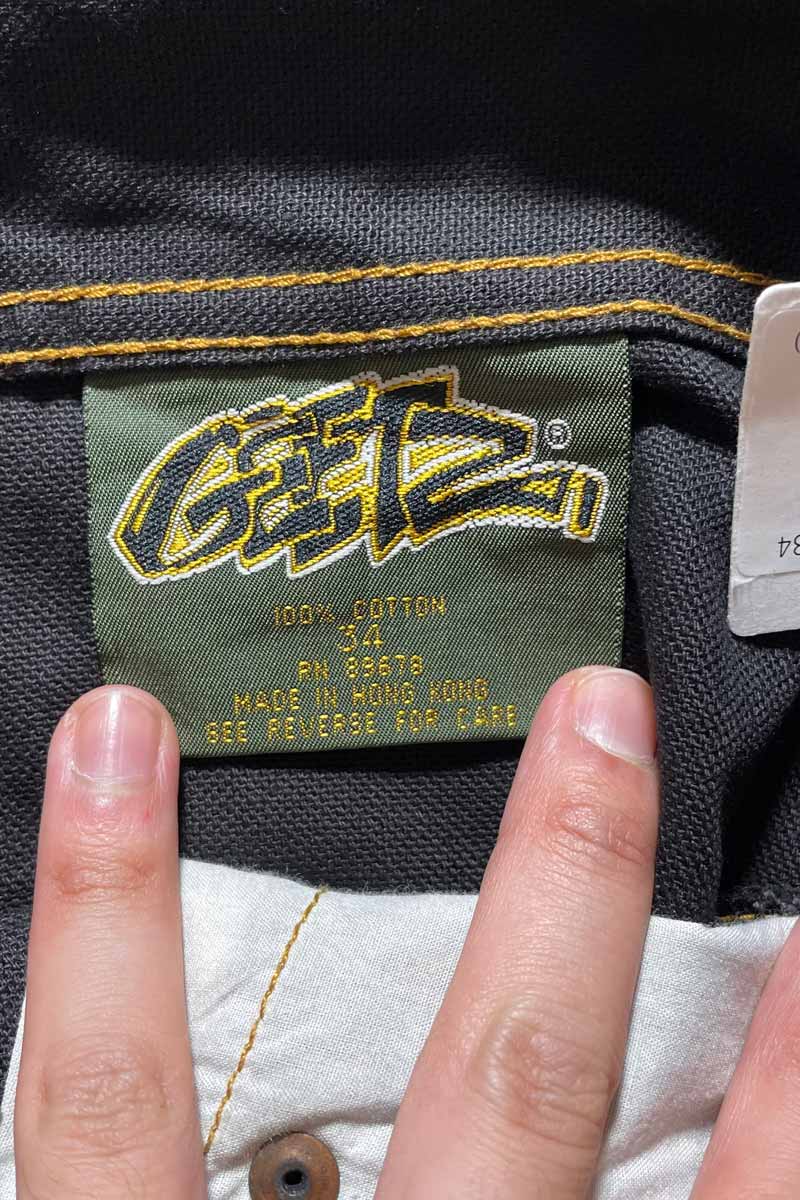 Y2K EARLY 00'S HOOK CANVAS PANTS / BLACK [SIZE: 34 USED]