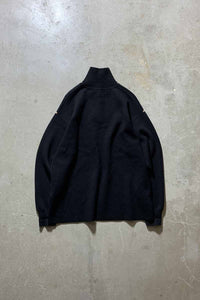 HALF ZIP DESGIN REYON POLY KNIT SWEATER / BLACK [SIZE: M USED]