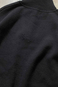 HALF ZIP DESGIN REYON POLY KNIT SWEATER / BLACK [SIZE: M USED]