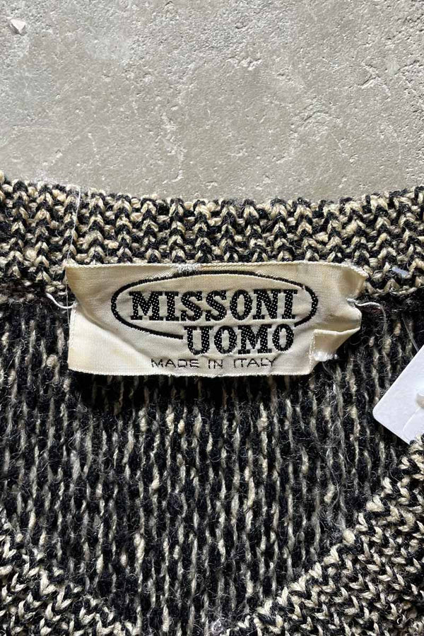 MADE IN ITALY 90'S V-NECK DESIGN WOOL KNIT SWEATER / MULTI [SIZE: L USED]
