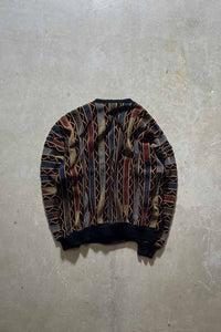 MADE IN ITALY 90'S WOOL ACRYLIC 3D KNIT SWEATER / MULTI [SIZE: XL USED]