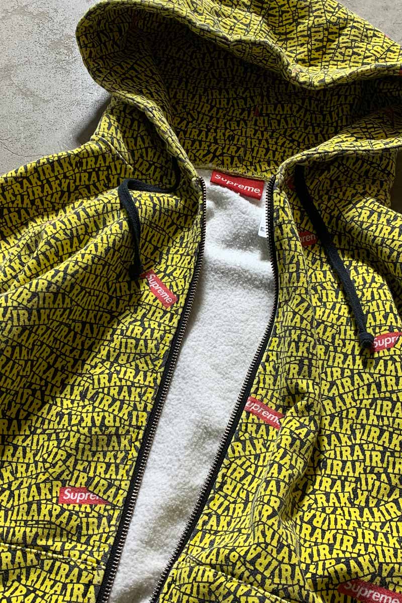 22FW IRAK ZIP UP SWEAT HOODIE / YELLOW [SIZE: S USED]