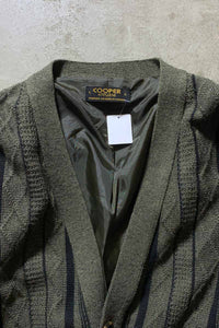 MADE IN CANADA 90'S ACRYLIC WOOL KNIT CARDIGAN / OLIVE [SIZE: L USED]