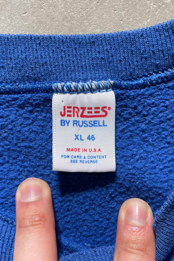 MADE IN USA 80'S JAGUAR PRINT SWEATSHIRT / BLUE [SIZE: XL USED]