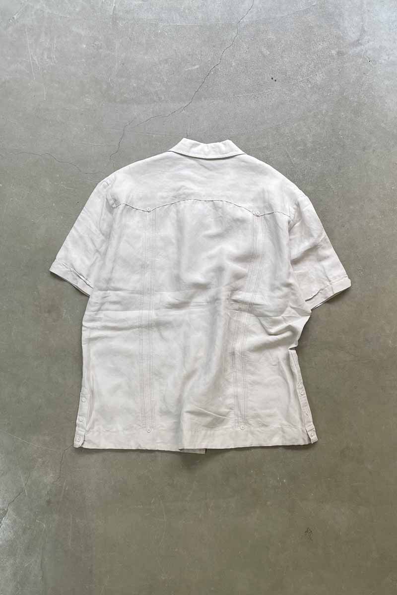 90'S S/S RAMIE RAYON CUBA SHIRT / IVORY [SIZE: L USED]