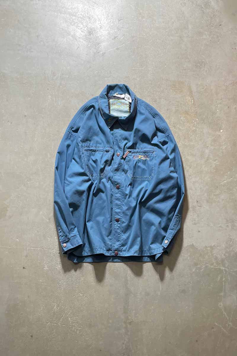 90'S BUTTON SHIRT JACKET / LIGHT BLUE [SIZE: M USED]