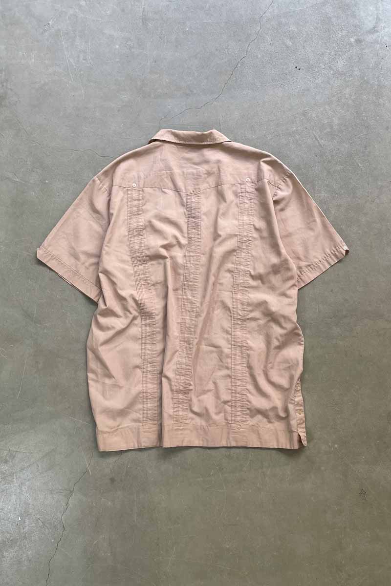 90s S/S CUBA SHIRT / BEIGE [SIZE: XL USED]