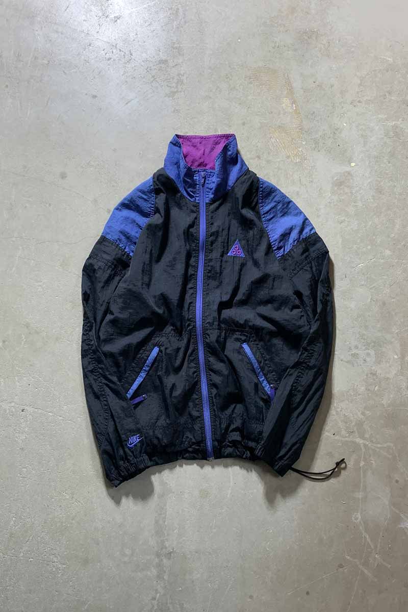 Y2K EARLY 00'S ZIP UP NYLON JACKET / BLACK [SIZE: M USED]