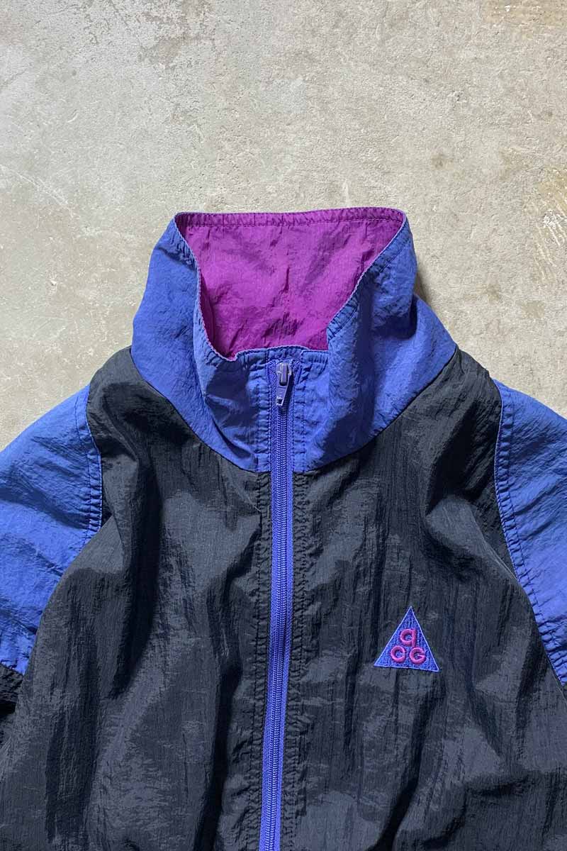 Y2K EARLY 00'S ZIP UP NYLON JACKET / BLACK [SIZE: M USED]
