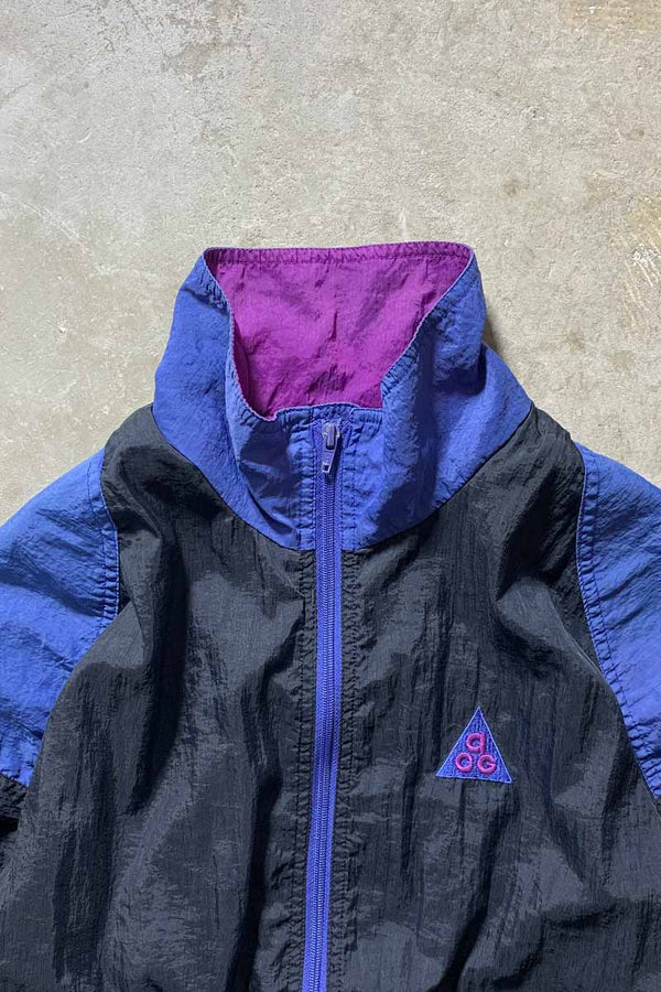 Y2K EARLY 00'S ZIP UP NYLON JACKET / BLACK [SIZE: M USED]