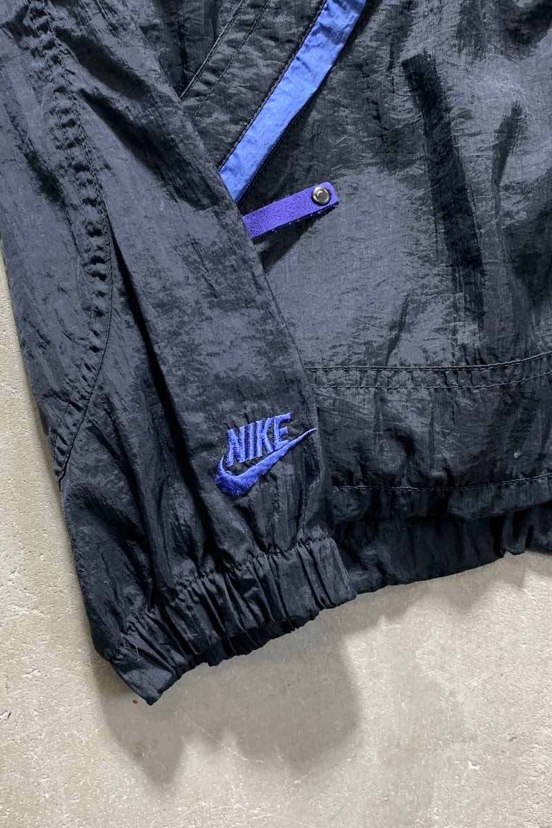 Y2K EARLY 00'S ZIP UP NYLON JACKET / BLACK [SIZE: M USED]