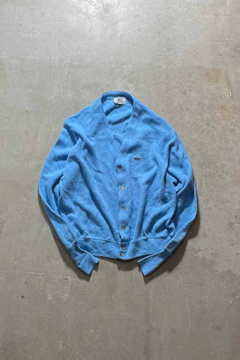 70-80s ACRYLIC KNIT CARDIGAN / LIGHT BLUE [SIZE: L USED]