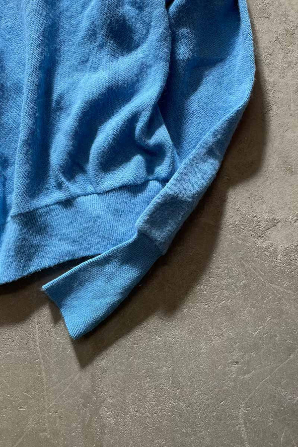 70-80s ACRYLIC KNIT CARDIGAN / LIGHT BLUE [SIZE: L USED]