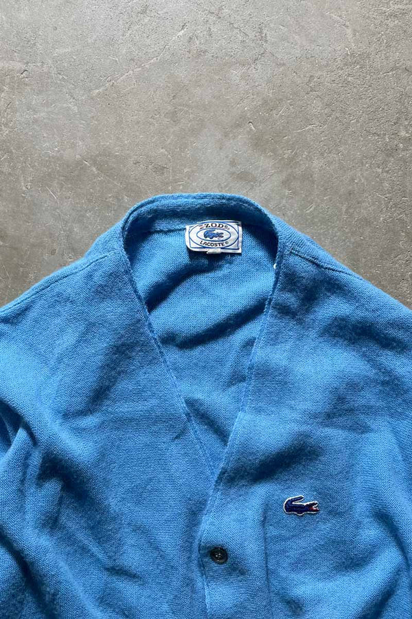 70-80s ACRYLIC KNIT CARDIGAN / LIGHT BLUE [SIZE: L USED]