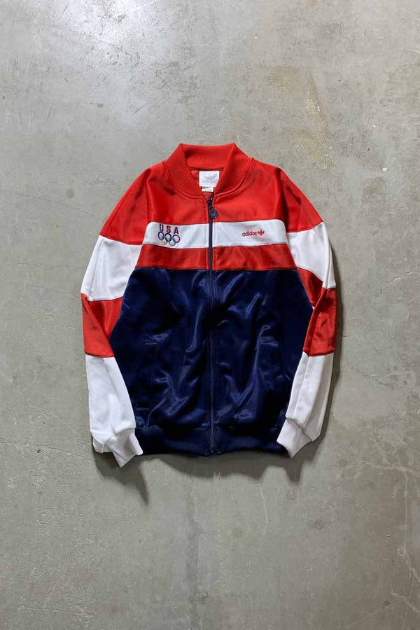 80'S USA OLYMPIC ZIP UP TRACK JACKET / MULTI [SIZE: M USED]
