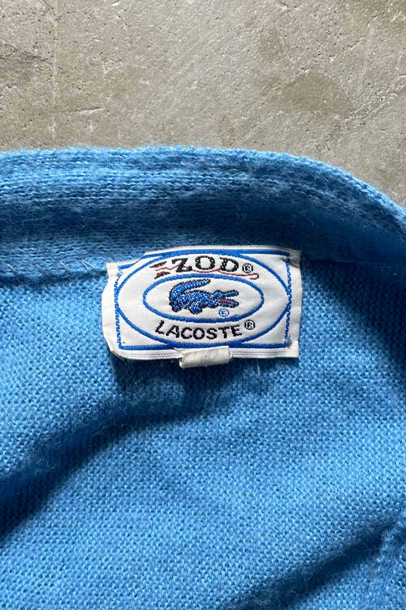 70-80s ACRYLIC KNIT CARDIGAN / LIGHT BLUE [SIZE: L USED]