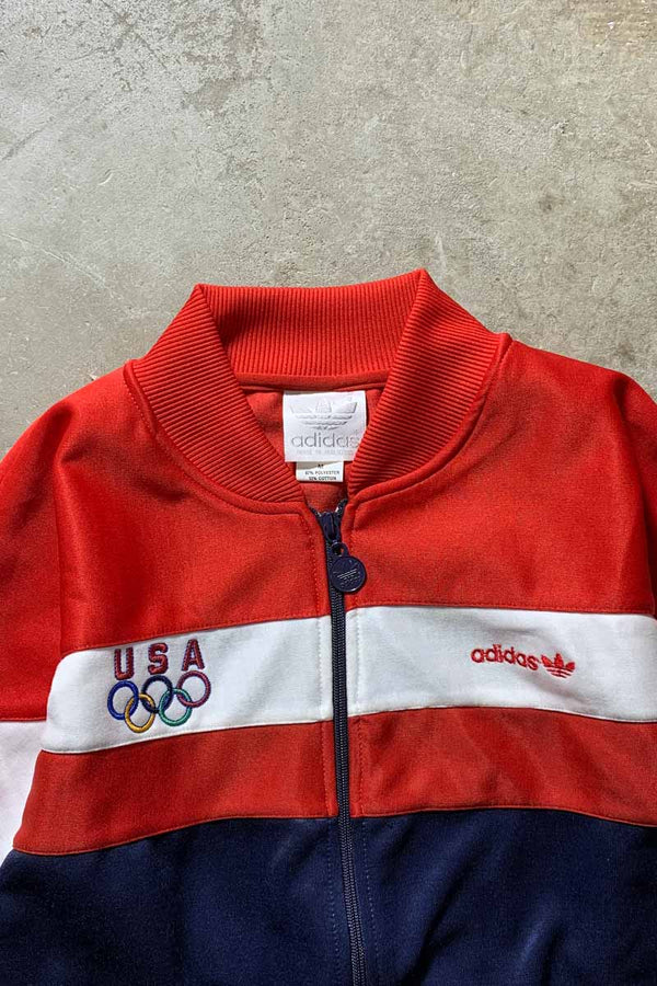 80'S USA OLYMPIC ZIP UP TRACK JACKET / MULTI [SIZE: M USED]