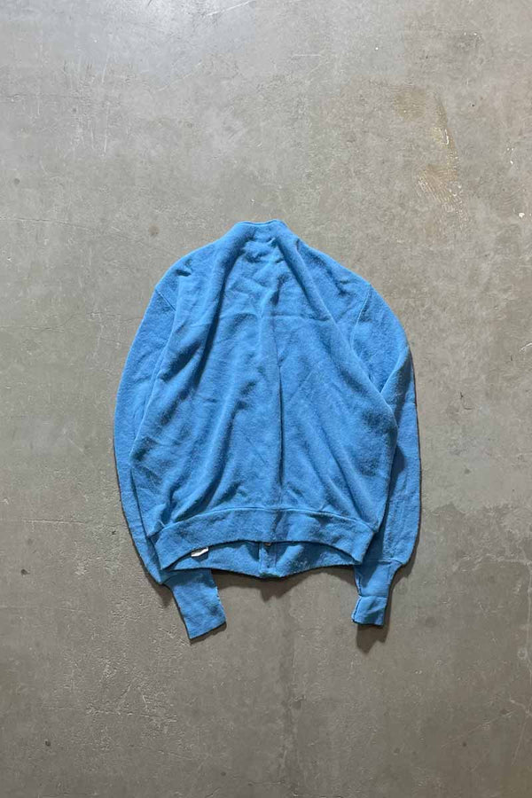 70-80s ACRYLIC KNIT CARDIGAN / LIGHT BLUE [SIZE: L USED]