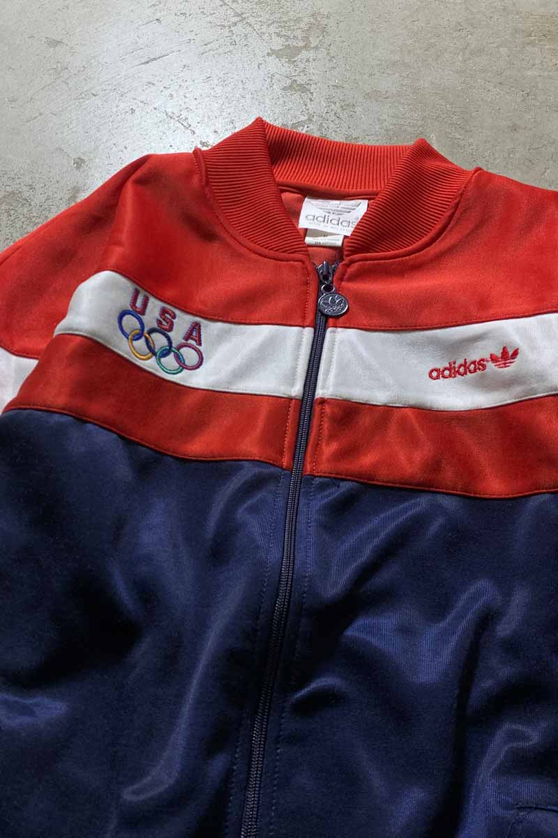 80'S USA OLYMPIC ZIP UP TRACK JACKET / MULTI [SIZE: M USED]