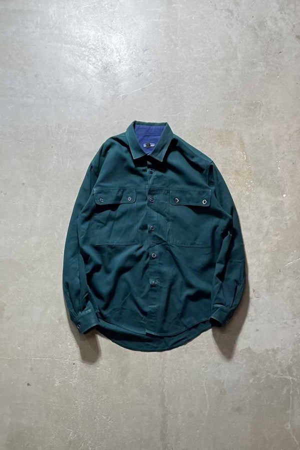 Y2K EARLY 00'S L/S SHIRT / GREEN [SIZE: M USED]