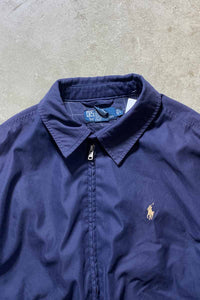 90'S POLYESTER ZIP UP JACKET / NAVY [SIZE: L USED]