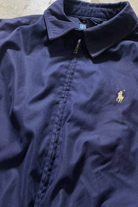 90'S POLYESTER ZIP UP JACKET / NAVY [SIZE: L USED]