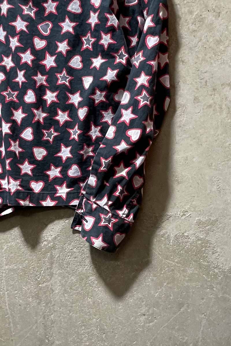 MADE IN ITALY L/S PATTERN PAJAMA SHIRT / NAVY [SIZE: 2XL USED]
