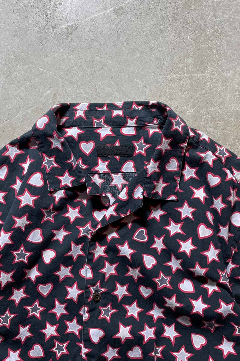 MADE IN ITALY L/S PATTERN PAJAMA SHIRT / NAVY [SIZE: 2XL USED]