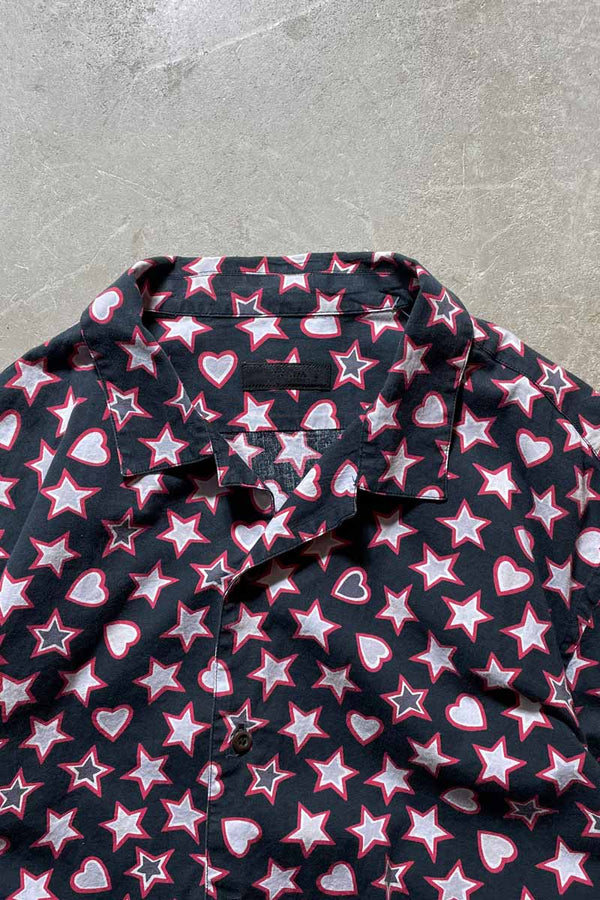 MADE IN ITALY L/S PATTERN PAJAMA SHIRT / NAVY [SIZE: 2XL USED]