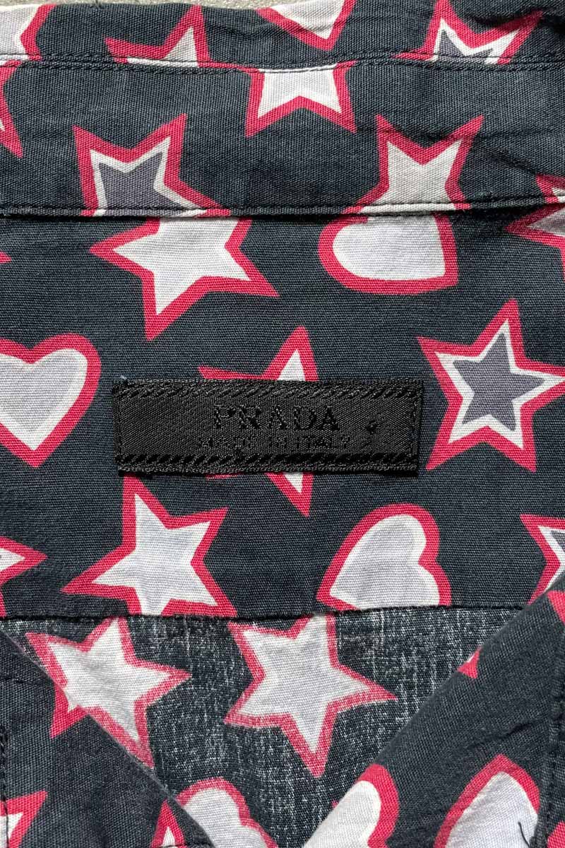 MADE IN ITALY L/S PATTERN PAJAMA SHIRT / NAVY [SIZE: 2XL USED]