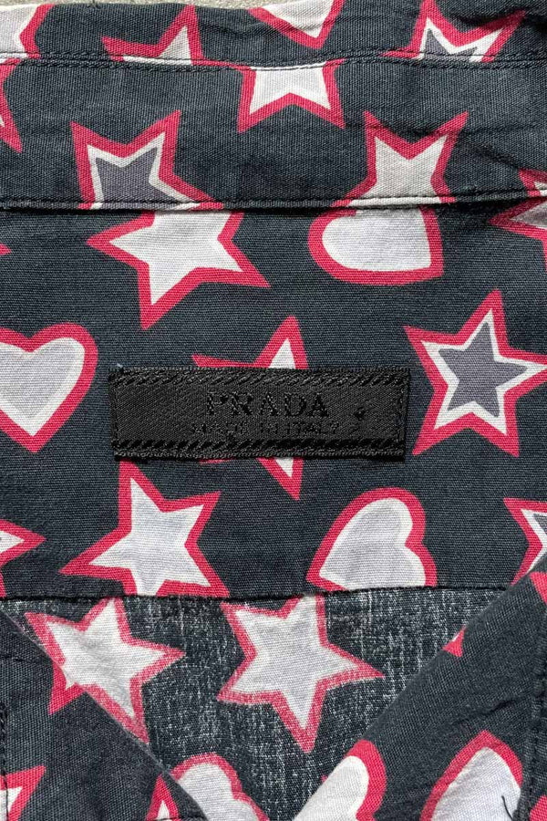 MADE IN ITALY L/S PATTERN PAJAMA SHIRT / NAVY [SIZE: 2XL USED]